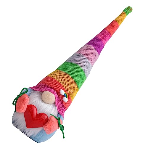 VICASKY 1Stück Regenbogen Gestrickte GNOME Puppe mit Hohem Hut Gesichtslose Dekoration für Festlichkeiten Wohnzimmer und Schlafzimmer Kuschelspielzeug für Warme von VICASKY