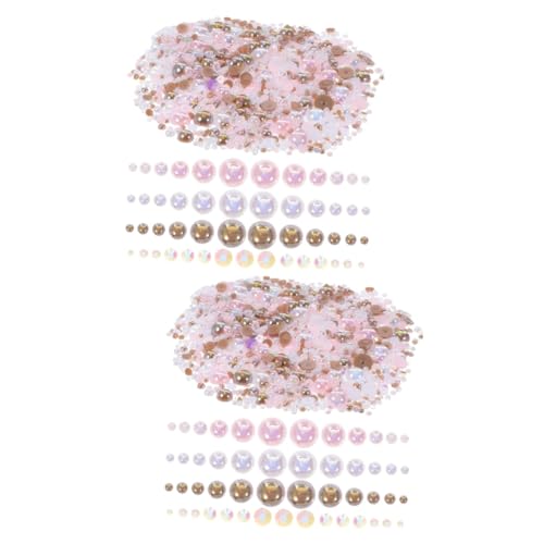 VICASKY 2 Packungen DIY Maniküre Halbperlen Flache Rückseite Perlen Resin Kunstperlen für Nail Art und Bastelprojekte Vielseitige Dekoration für Handytaschen und Schmuckherstellung von VICASKY