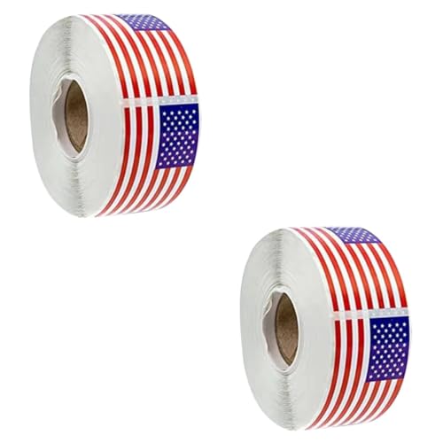 VICASKY 2 Rollen Amerikanische Flaggenaufkleber Selbstklebend Patriotic Sticker für Erwachsene Party Dekoration Rot Weiß Blau VICASKY 2 Rollen Amerikanische Flaggenaufkleber Selbstklebend Patriotic Sticker für Erwachsene Party Dekoration Rot Weiß Blau von VICASKY