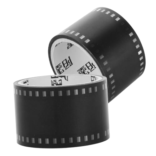 VICASKY 2Rollen Künstlerisches Filmstreifen Klebeband für Scrapbooking Journaling und Projekte Dekoratives Tape für Kreative Bastelideen Leicht Entfernbar und Rückstandslos von VICASKY