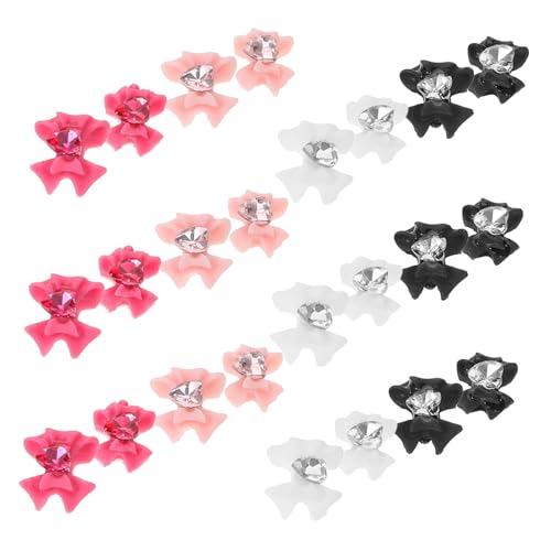 VICASKY 2 Sätze Bogen Nagel Dekoration Nagelkunstdekoration Bögen Rosa Klein Cartoon-nagelanhänger Nagel Strass Nagelbogen Süße Nagelanhänger Schleife Led Gold Glas Kristall 40 Stück * 2 von VICASKY