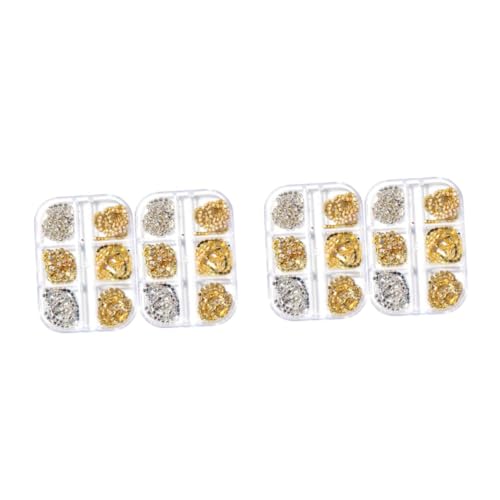 VICASKY 2 Sätze Boxen Nail Art Ketten Schmuck Dekoration Glänzende Maniküre Mit Strass Für Diy Nageldesign Für Natürliche Und Künstliche Nägel 2boxen*2 von VICASKY