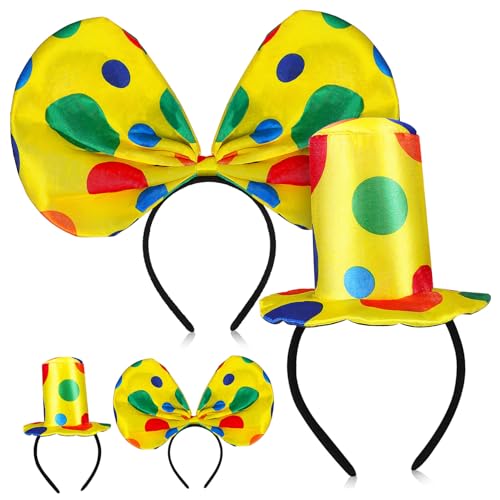 VICASKY 2 Sätze Clown Hüte und Stirnbänder Buntes Fasching Kostüm Zubehör für Karneval Party Lustige Verkleidung für Altersgruppen VICASKY 2 Sätze Clown Hüte und Stirnbänder Buntes Fasching Kostüm Zubehör für Karneval Party Lustige Verkleidung für Altersgruppen von VICASKY