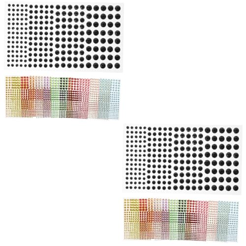 VICASKY 2 Sätze Diamantaufkleber Festival-gesichtsjuwelen Edelsteine Gesichtsdiamanten Kleben Gesicht Uv Klebstoff Gesichts-strass-aufkleber Juwelenaufkleber Acryl 12 Blätter * 2 von VICASKY