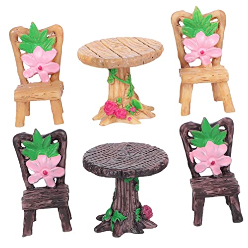 VICASKY 2 Sätze Miniaturmöbel Set Resin Teiliges DIY für Mini Landschaften Tische und Stühle für Desktop und Pflanzenarrangements VICASKY 2 Sätze Miniaturmöbel Set Resin Teiliges DIY für Mini Landschaften Tische und Stühle für Desktop und Pflanzenarrangements von VICASKY