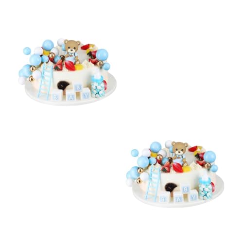 VICASKY 2 Sätze Riemenbärenkuchen Bär Kuchentopper Shower Kuchendekoration Tortenaufsatz Bär Kuchendeckel Tortenaufsätze zur Taufe Kuchendekorationskugeln Bälle Tortenaufleger Plastik VICASKY 2 Sätze Riemenbärenkuchen Bär Kuchentopper Shower Kuchendekoration Tortenaufsatz Bär Kuchendeckel Tortenaufsätze zur Taufe Kuchendekorationskugeln Bälle Tortenaufleger Plastik von VICASKY