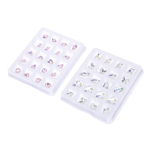 VICASKY 2 Sätze Teiliges Glänzender Charms Flachrückige Strasssteine Für Diy Nageldesign Maniküre Zubehör Vielseitig Einsetzbar Für Kunstprojekte Und Dekorationen 40 Stück * 2 von VICASKY