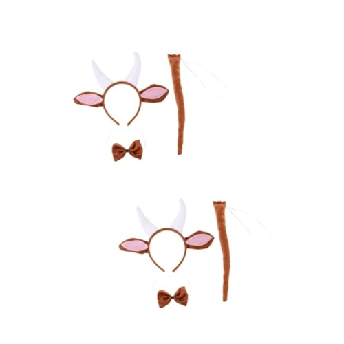 VICASKY 2 Sätze Tierkostüm Teiliges Ziegenhörner Set mit Haarreif und Fliege aus Bequemes Cosplay Zubehör für Kostümparty Halloween Karneval und Maskerade von VICASKY