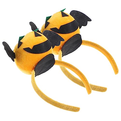 VICASKY 2 Stück Halloween Kürbis Haarband Weiches Atmungsaktives Stirnband für Party Cosplay Komfortabler Sitz Langlebig für Halloween Geburtstagsfeiern und Kostümfeste von VICASKY