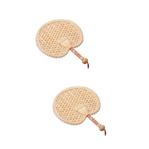 VICASKY 2 Stück Handgefertigter Runder Gestrickter Sommer-handventilator aus Weizenstroh Tragbarer Leichter Fächer mit Natürlichem Bambusduft für Strand Party und Alltag Elegant und Robust VICASKY 2 Stück Handgefertigter Runder Gestrickter Sommer-handventilator aus Weizenstroh Tragbarer Leichter Fächer mit Natürlichem Bambusduft für Strand Party und Alltag Elegant und Robust von VICASKY