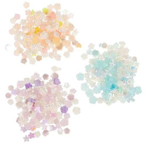 VICASKY 2 Stück Herzförmigen Rosen Resinperlen Diy Flachrückendekorationen für Handy und Nägel Blau und für Kreative Bastelprojekte von VICASKY
