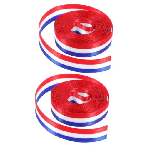 VICASKY 2 Stück Independence Day DIY Geschenkband Breit Farbecht Amerikanisches Festmotiv für Geschenkverpackung Schleifen und Kranzherstellung Vielseitig für Bastelprojekte von VICASKY