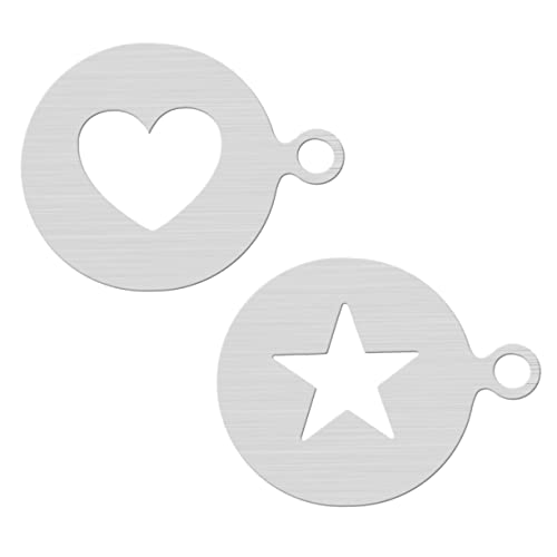 VICASKY 2 Stück Kaffee Dekorationsschablonen Teiliges Herz Stern Muster Cappuccino Milchschaum Schablonen für DIY Kaffee Latte Art und Dessert Verzierung VICASKY 2 Stück Kaffee Dekorationsschablonen Teiliges Herz Stern Muster Cappuccino Milchschaum Schablonen für DIY Kaffee Latte Art und Dessert Verzierung von VICASKY