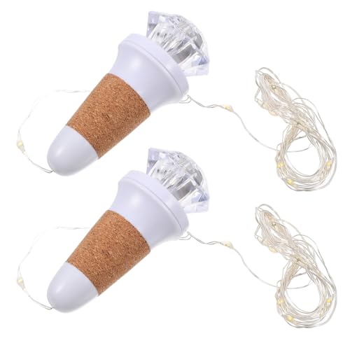 VICASKY 2Stücke USB Wiederaufladbare LED Lichterkette mit Farbwechsel für Flaschen Diamantform Warmes Licht für Hochzeiten Partys und Dekoration von VICASKY