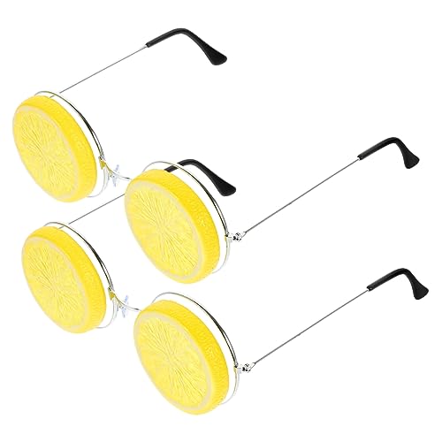 VICASKY 2 Stück Lemonförmige Partybrillen Lustige Cosplay Brillen für Hochzeiten Fotorequisiten und Strandpartys Gelb von VICASKY