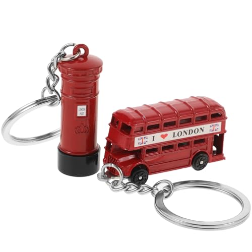 VICASKY 2 Stück London Souvenir Schlüsselanhänger Rotbus und Briefkasten Hängedekoration für Schlüssel Tasche oder Rucksack als für Geburtstage und Feiertage von VICASKY