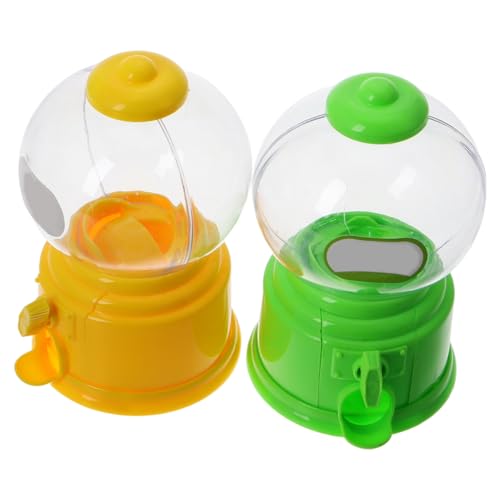 VICASKY 2 Stück Mini Candy Dispenser für Kreativer Süßigkeitenautomat Gelb und Grün Vielseitig als Aufbewahrungsdose Nutzbar Interaktives Familienspielzeug für Mädchen und Jungen von VICASKY