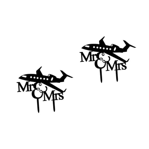 VICASKY 2 Stück Mr Mrs Acryl Hochzeitstorte Topper mit Flugzeug Elegante Tortendeko für Hochzeit Verlobung Party Sichere und Einfache Anwendung Vielseitiger Cake Topper für Festliche VICASKY 2 Stück Mr Mrs Acryl Hochzeitstorte Topper mit Flugzeug Elegante Tortendeko für Hochzeit Verlobung Party Sichere und Einfache Anwendung Vielseitiger Cake Topper für Festliche von VICASKY