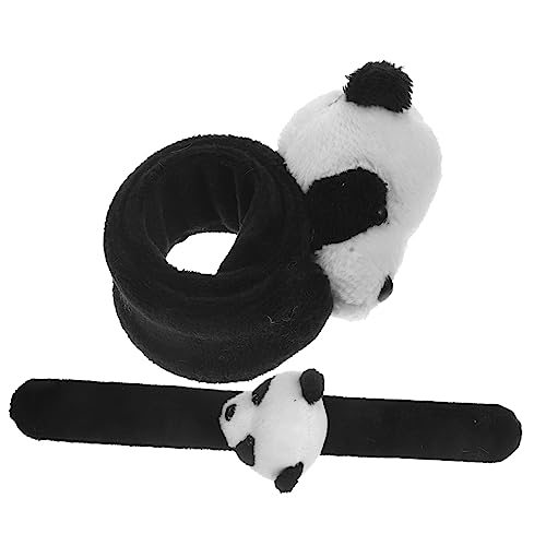 VICASKY 2 Stück Niedliche Panda Plüsch Slap Armbänder für Weiche Tier Handgelenkbänder Bequem und Langlebig für Geburtstags und Kostümpartys Halloween und Tiermotto Feiern von VICASKY