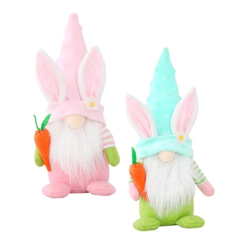 VICASKY 2 Stück Osterdeko Faceless Gnomes Hasen Puppen Frühlingsdeko Valentinstag mit Karotten und Hasenmotiv für Kinderzimmer und Wohnzimmer VICASKY 2 Stück Osterdeko Faceless Gnomes Hasen Puppen Frühlingsdeko Valentinstag mit Karotten und Hasenmotiv für Kinderzimmer und Wohnzimmer von VICASKY
