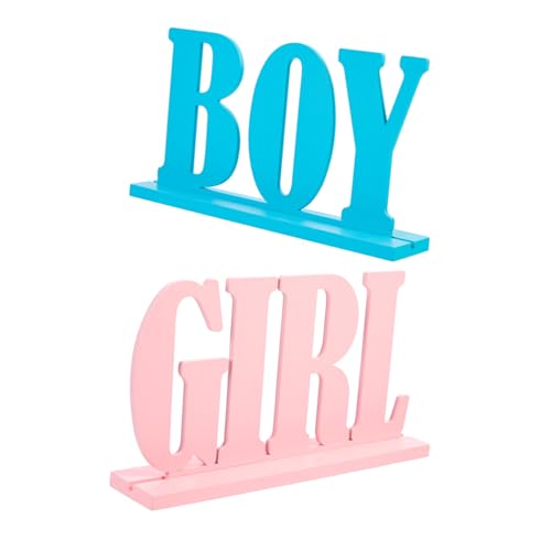 VICASKY 2 Stück Party Dekoration Holz Gender Reveal Schild Leichtes Langlebiges Holz mit Bunten Buchstaben Romantische Tischdeko für Babyparty Gäste Geburtstagsgirlande und VICASKY 2 Stück Party Dekoration Holz Gender Reveal Schild Leichtes Langlebiges Holz mit Bunten Buchstaben Romantische Tischdeko für Babyparty Gäste Geburtstagsgirlande und von VICASKY