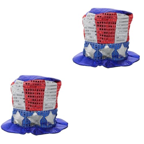 VICASKY 2 Stück Patriotischer Uncle Sam Hut Flaggenmuster Hoher Partyhut für Männer Damen Nationalfeiertag Kostüm Zubehör Mottoparty Feiertagsdeko VICASKY 2 Stück Patriotischer Uncle Sam Hut Flaggenmuster Hoher Partyhut für Männer Damen Nationalfeiertag Kostüm Zubehör Mottoparty Feiertagsdeko von VICASKY