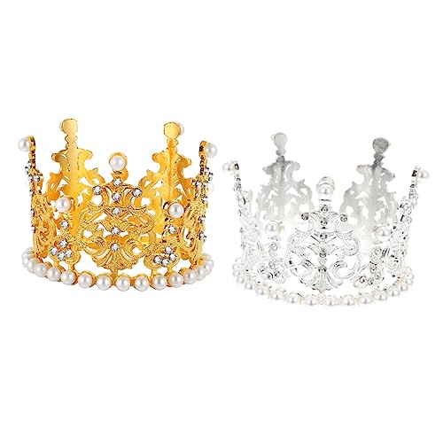 VICASKY 2 Stück Perlenkrone Kuchen Dekoration für Geburtstagsfeiern Hochzeiten und Partys Tiara Kuchenverzierung aus Hochwertigem Material für Backideen VICASKY 2 Stück Perlenkrone Kuchen Dekoration für Geburtstagsfeiern Hochzeiten und Partys Tiara Kuchenverzierung aus Hochwertigem Material für Backideen von VICASKY