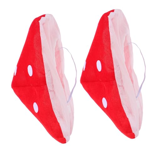 VICASKY 2 Stück Pilzhut Kostüm Mütze aus Rote Pilzform Lustiger Partyhut für Mädchen Karneval Halloween Cosplay Accessoire für Fasching und Themenveranstaltungen von VICASKY