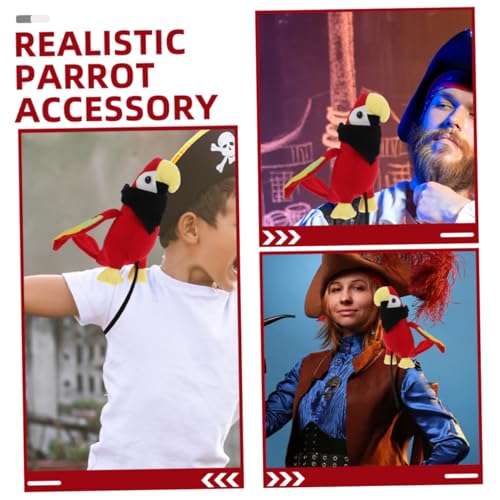 VICASKY 2 Stück Plüsch Piratenpapagei Schultermodell Teiliges mit Schwarzem Halstuch Realistische Kuschelvogel Requisite für Halloween Kostüm und Piraten Rollenspiel Weiches PP von VICASKY
