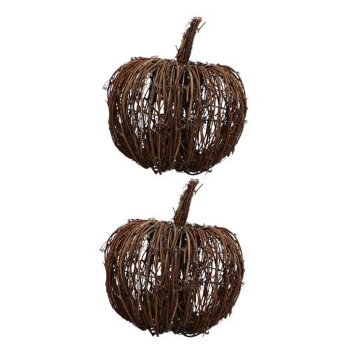 VICASKY 2 Stück Rattan Kürbis Deko Leicht Flexibel Wiederverwendbar Herbst Halloween Tischdekoration Handgefertigt Natürliche Struktur Festliche VICASKY 2 Stück Rattan Kürbis Deko Leicht Flexibel Wiederverwendbar Herbst Halloween Tischdekoration Handgefertigt Natürliche Struktur Festliche von VICASKY