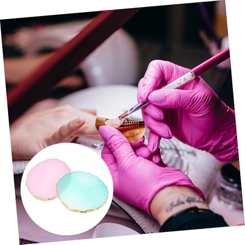 VICASKY 2 Stück Resin Mischpalette Grün Nail Color Mixing Palette mit Goldrand für Nagellack Gel Profi und Heimgebrauch Glatte Oberfläche Praktische Farbmischpalette von VICASKY