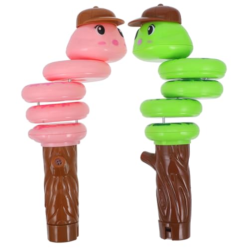 VICASKY 2 Stück Schnarre Schlange für Rotierende Cartoon Tierform Pfeife mit Schwingendem Körper und Tragbar Fidget für Kreative Spielstunden von VICASKY