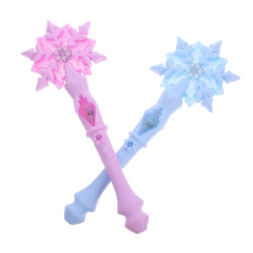 VICASKY 2 Stück Schnee Gnocchi Brett Charm Stick Leuchtender Zauberstab Leuchtender Schneeflocken Zauberstab Feen Zauberstab Eier Ausstellungsständer Puppenhaus Zaun Miniatur von VICASKY