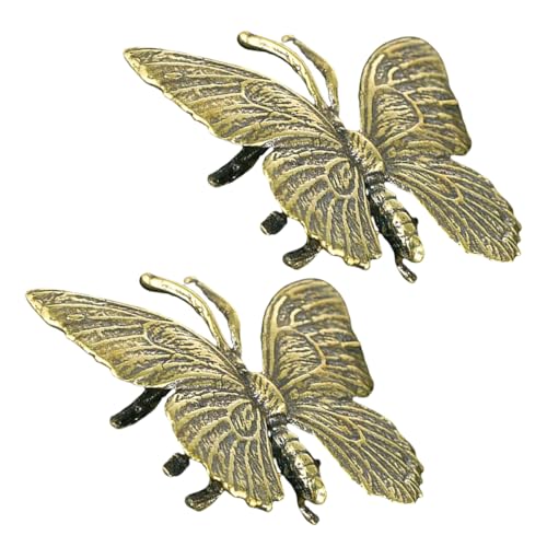 VICASKY 2 Stück Teiliges Messing Schmetterlingsskulptur Vintage Tierfigur für Tischdekoration Handgefertigtes für Wohn und Büroschmuck Realistische Deko für Auto und Zuhause VICASKY 2 Stück Teiliges Messing Schmetterlingsskulptur Vintage Tierfigur für Tischdekoration Handgefertigtes für Wohn und Büroschmuck Realistische Deko für Auto und Zuhause von VICASKY