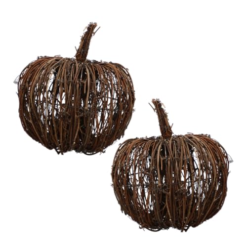 VICASKY 2 Stück Teiliges Rattan Kürbis mit Natürlicher Flechtkunst Klassische Halloween Form Langlebige Handgefertigte Tischdekoration für Herbstfest Wiederverwendbar und Leicht zu Pflegen VICASKY 2 Stück Teiliges Rattan Kürbis mit Natürlicher Flechtkunst Klassische Halloween Form Langlebige Handgefertigte Tischdekoration für Herbstfest Wiederverwendbar und Leicht zu Pflegen von VICASKY
