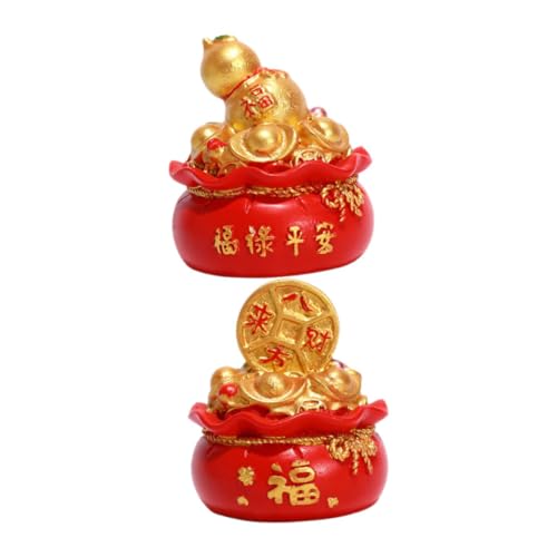 VICASKY 2 Stück Teiliges Resin Glücksbeutel Tischdekoration Feng Shui Handwerk Miniatur für Zuhause Büro Auto Feng Shui Money Bag Ornament von VICASKY