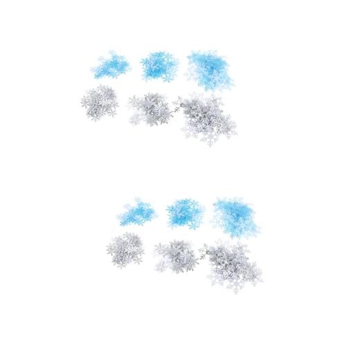 VICASKY 2 Stück Teiliges Schneeflocken Konfetti aus Polyester Bunte Tischdeko für Weihnachtsfeier Winterhochzeit DIY Bastelzubehör Festliche Party Streudeko für Geschenkkartons und Tische von VICASKY