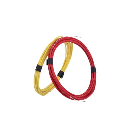 VICASKY 2 Stück Vintage Gitarrendraht Vorverzinnt Stoffüberzug Push Back für Tonabnehmerverdrahtung Rot Langlebig und Einfach zu Löten von VICASKY