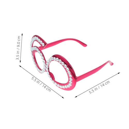 VICASKY 2 Stück Zahlen Partybrille Kunststoff mit Strasssteinen Leichte Jubiläumsbrille für Geburtstagsfeier und Fotorequisit Rot Bequeme Partybrille von VICASKY
