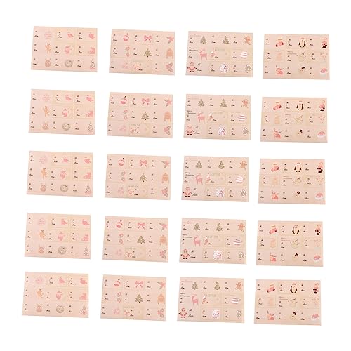 VICASKY 20 STK Weihnachtsaufkleber Kaminsimshalter für Weihnachten Tür paketaufkleber Cute Sticker Etikettenaufkleber selber Machen Weihnachtssiegelaufkleber beschichtetes Papier von VICASKY