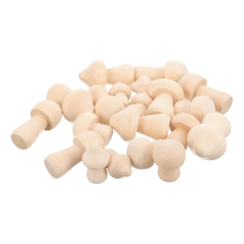 VICASKY 20 Stck Teiliges Kleine Holzpilz dekorationen Naturbelassene Blanko Holzpilz ornamente DIY Bemalbare Holzfiguren für Kreative Heim Kindergarten deko Glatte Oberfläche von VICASKY