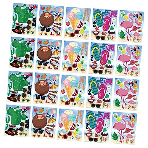 VICASKY 20 Stück Hawaii Aufkleber Deko Reiseaufkleber Tabs Wandaufkleber Bonbontütenaufkleber Partyaufkleber Decal Sticker Geschenkaufkleber Hawaii 80G Beschichtetes Papier Papier von VICASKY