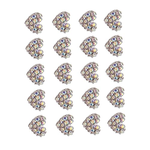 VICASKY 20 Stück Herz Nagelkunst Aufkleber Teiliges mit Strasssteinen für DIY Maniküre und Nageldekoration für Zuhause oder Professionelle Anwendungen VICASKY 20 Stück Herz Nagelkunst Aufkleber Teiliges mit Strasssteinen für DIY Maniküre und Nageldekoration für Zuhause oder Professionelle Anwendungen von VICASKY