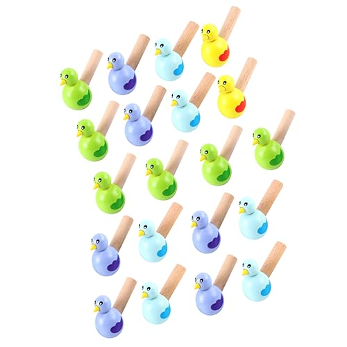 VICASKY 20 Stück Holzpfeifen für Lustige Cartoon Vogelpfeifen zur Musikalischen und Kreativen Entwicklung Farblich Zufällig für Drinnen und Draußen Zufällige Farbe Zufällige Farbe von VICASKY