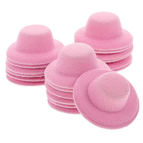 VICASKY 20 Stück Mini-Hut für kinderspielzeug Kid Toys Puppen Kleidung Miniatur-Puppenhut Miniaturhüte zum Basteln Miniaturhut Puppe winzige Hüte Stoff Rosa von VICASKY