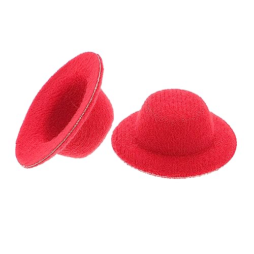 VICASKY 20 Stück Mini-Hut für kinderspielzeug kinderspielsachen Puppen Accessoires weihnac Puppe winzige Hüte Puppe kleines Hutspielzeug Puppenhüte Stoff rot von VICASKY