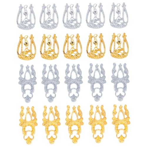 VICASKY 20 Stück Nagelverzierungen für DIY Maniküre Goldene Silberne Ornamente für Nagelkunst Geeignet für Zuhause und Professionelle Anwendungen Design für Besondere Anlässe von VICASKY