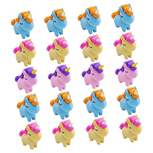 VICASKY 20 Stück Radiergummi erasers for für kindergeschenk Einhorn Karikatur willkürlich Babys Studenten liefern entzückende Mini-Radierer Plastik von VICASKY