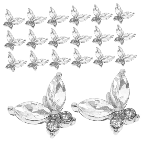 VICASKY 20 Stück Schmetterlings Nagel Charms Glitzernde Dekorationen für Maniküre Einfache Anwendung für Besondere Anlässe Wie Hochzeiten und Geburtstagsfeiern von VICASKY