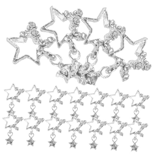 VICASKY 20 Stück Strass-Nageldekoration Spitze Edelsteine Nagel Charme funkeln UV nail decoration nails charms Nagel-Strasssteine ​​klein Nagelanhänger für Acrylnägel Zinklegierung Silver von VICASKY
